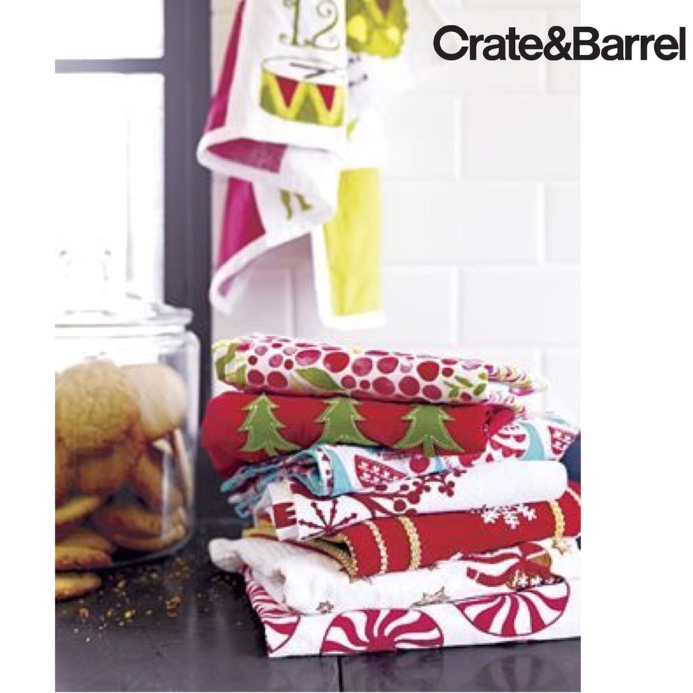 Crate & Barrel Peppermint Dishtowel